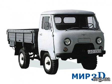 Чертеж грузового автомобиля УАЗ-3303 для 3D MAX