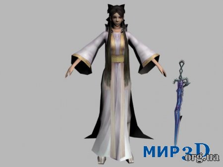 Малополигональная модель девушки - воина для 3D MAX