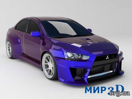 3D модель Mitsubishi Lancer Evolution 10 для 3Ds MAX