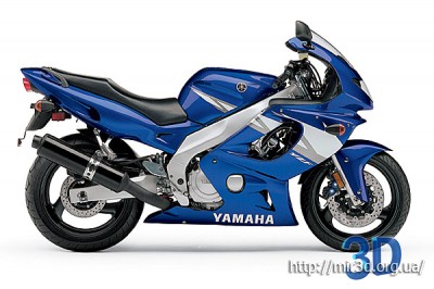 Чертеж мотоцикла Yamaha YXF600R для 3d max