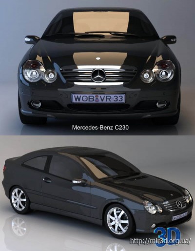 3D модель Mercedes C230 для 3Ds Max