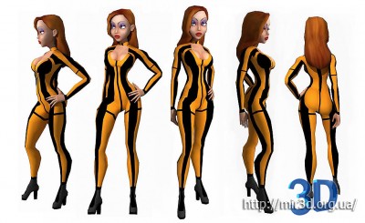 3D девушка lowpoly для 3D MAX