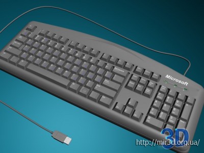 3D  модель  клавиатуры  Microsoft