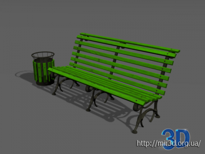 3D  модель скамейки