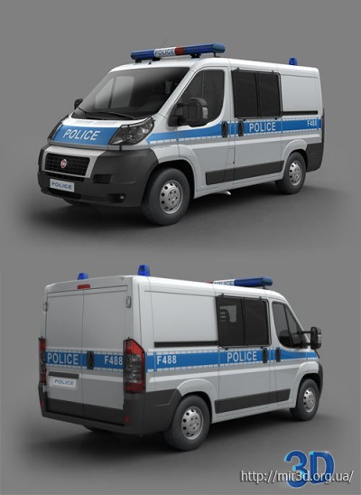 3D модель полицейской микроавтобуса FIAT