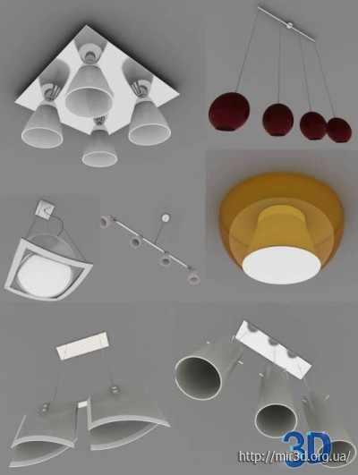 Collection of 3D Lighting Fixtures