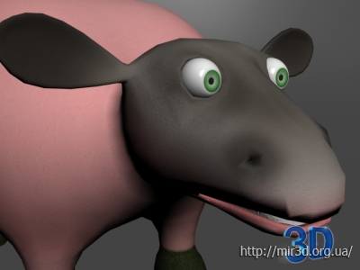 3D Модель мультипликационной овечки.