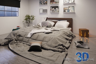 Light Scene Bedroom 3DS Max: 3D-сцена спальни