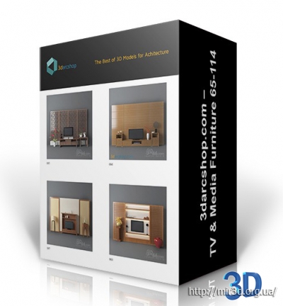 3darcshop – TV & Media Furniture 65-114: 3D модели ТВ-техники и мебели