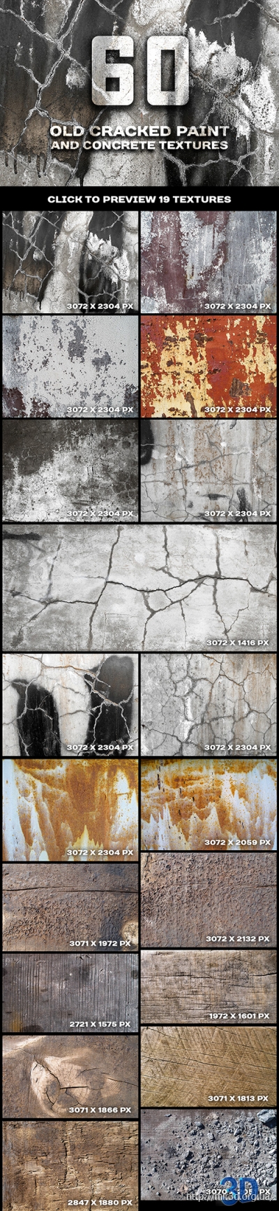 Creativemarket – Cracked paint and concrete textures 589744